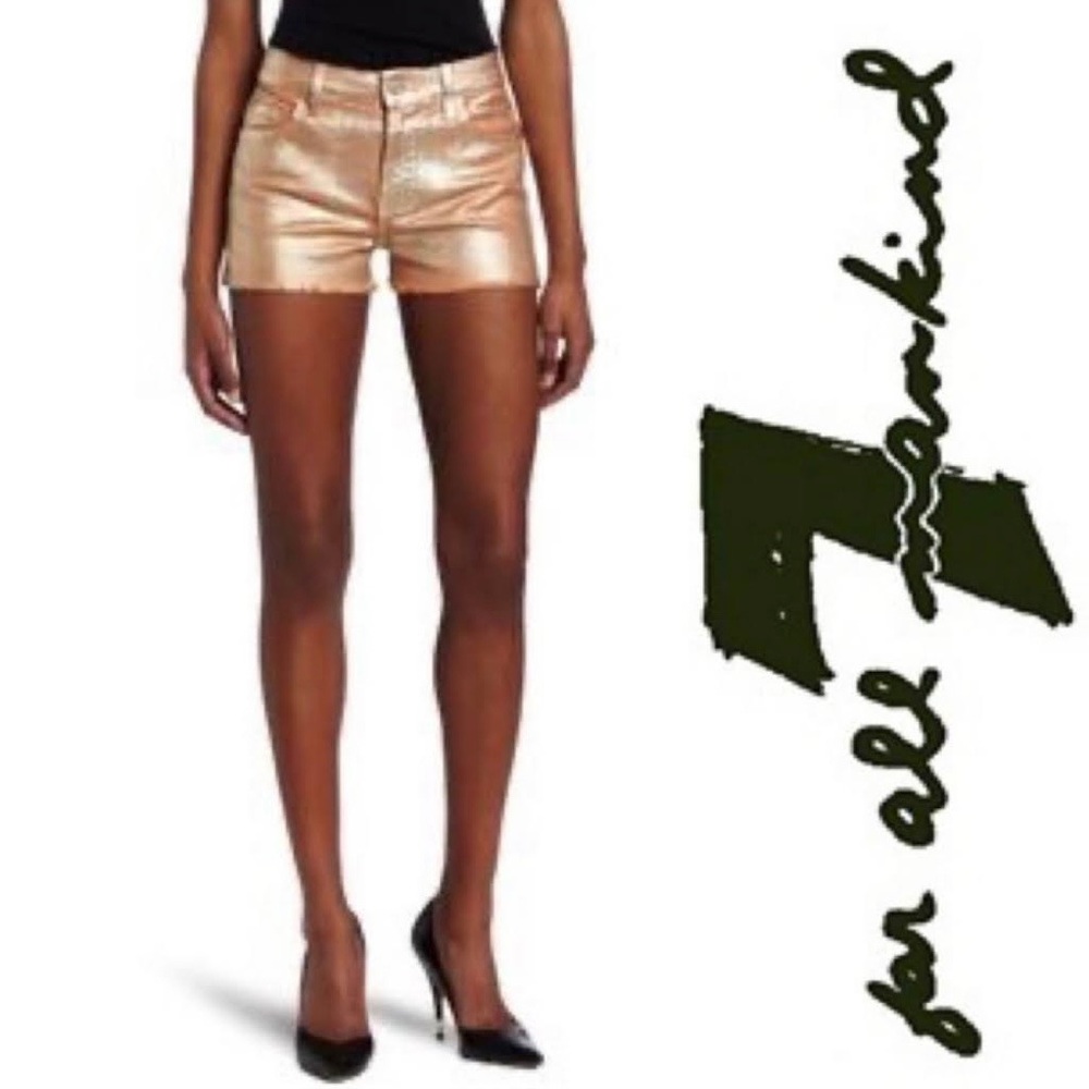 7 For All Mankind Metallic Gold Jean Shorts